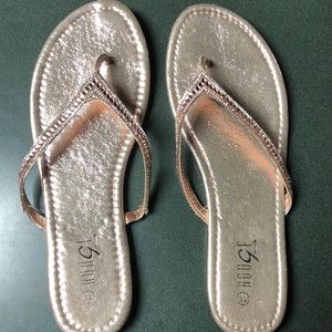Sparkly Gold Flip Flops